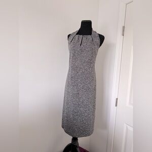 Elegant Gray Midi Women's Dress